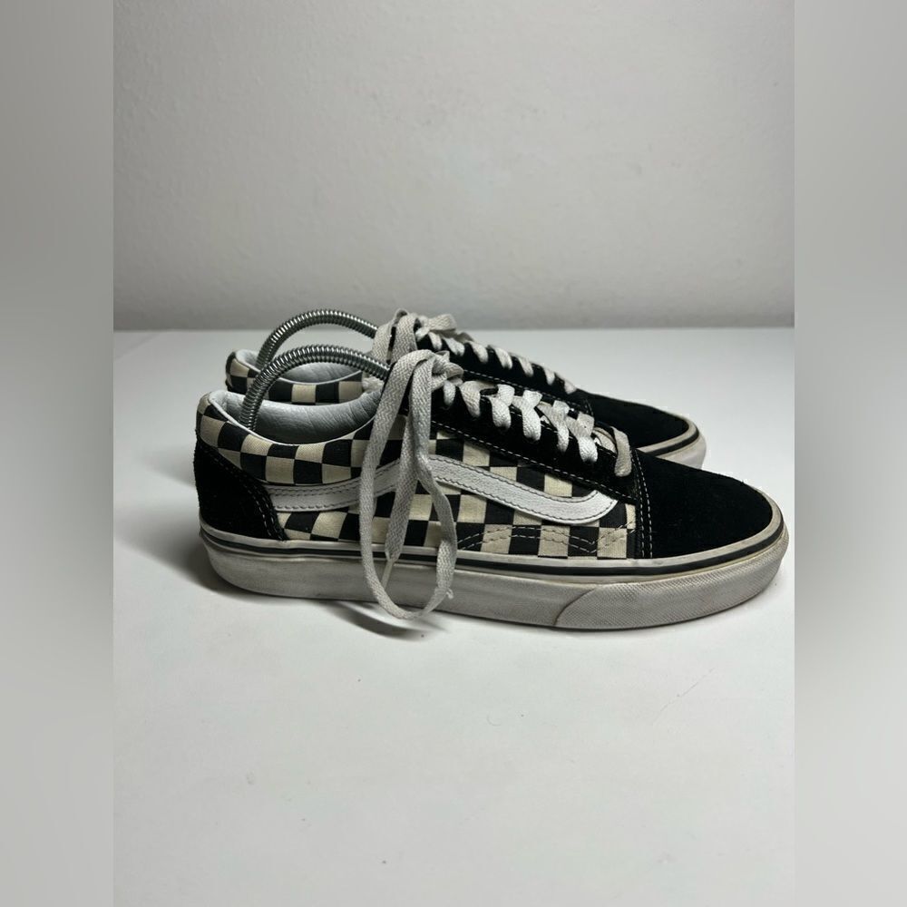 Vans Black & White Checkerboard Low Top Skate Tennis Shoes Size 7 M/ 8,5 W
